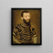 Portrait of a man in armor - Corneille de Lyon — framed artwork on a wall