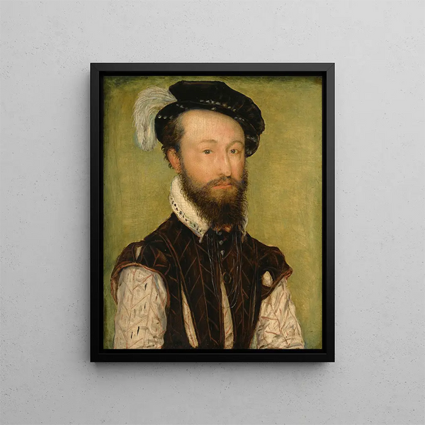 Portrait of a Man - Corneille de Lyon — framed artwork on a wall