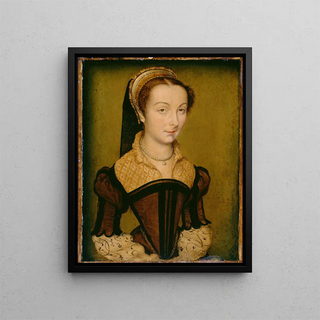 Portrait of Louise de Halluin Dame de Cipierre - Corneille de Lyon — framed artwork on a wall