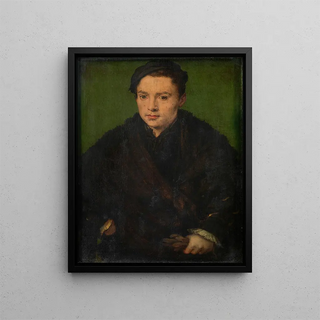 Portrait of a man 2 - Corneille de Lyon — framed artwork on a wall