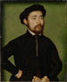 Portrait of a man with a glove - Corneille de Lyon — artwork view