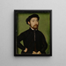 Portrait of a man with a glove - Corneille de Lyon — framed artwork on a wall