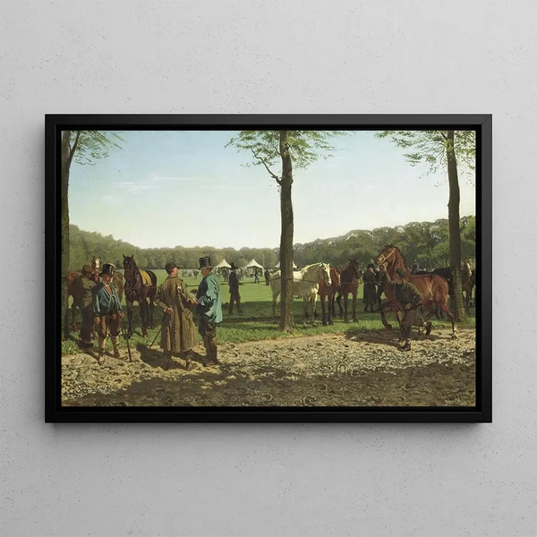 Fair of Horses on the Maliebaan in The Hague - Cornelis Albertus Johannes Schermer — framed artwork on a wall
