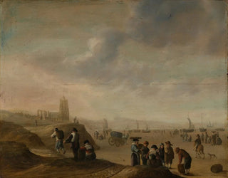 Beach scene with many figures - Cornelis Beelt — artwork view