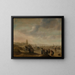 Beach scene with many figures - Cornelis Beelt — framed artwork on a wall