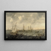 The Dutch Herring Fleet Under Sail - Cornelis Beelt — framed artwork on a wall