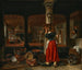 a Servant Pumping Water in a Kitchen Interior - Cornelis Bisschop — artwork view