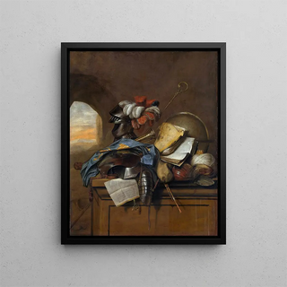 Vanitas still life painting - Cornelis Bris — framed artwork on a wall