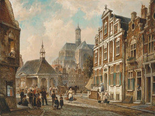 The Fish Market in Groningen - Cornelis Christiaan Dommelshuizen — artwork view
