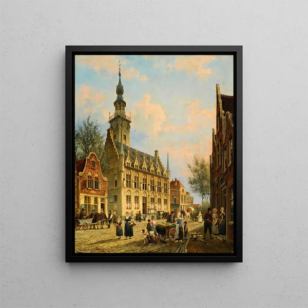 La mairie de Veere - Cornelis Christiaan Dommelshuizen — framed artwork on a wall