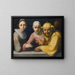 A madman with two women - Cornelis Cornelisz van Haarlem — framed artwork on a wall