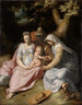 Baptism of Christ Painting The Holy Family with Saint Elizabeth and the Child John in the Forest - Cornelis Cornelisz van Haarlem — artwork view