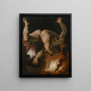 La chute d'Ixion - Cornelis Cornelisz van Haarlem — framed artwork on a wall