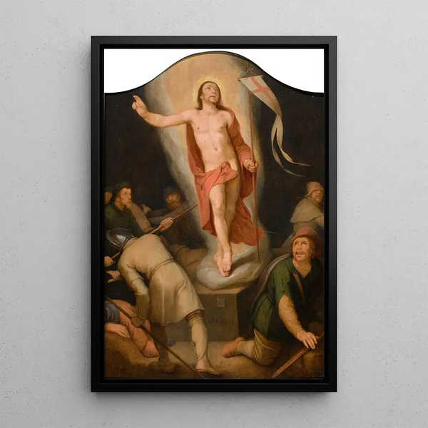 The Resurrection of Christ - Cornelis Cornelisz van Haarlem — framed artwork on a wall