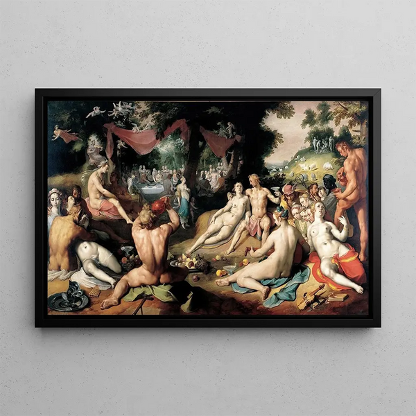 Les Noces de Pélée et Thétis - Cornelis Cornelisz van Haarlem — framed artwork on a wall