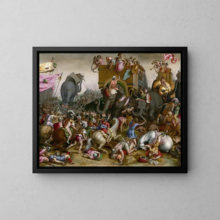 The Battle of Zama - Cornelis Cort — framed artwork on a wall