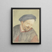 Bust of a Peasant Leaning to the Right - Cornelis Dusart — framed artwork on a wall