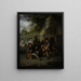 Inn in the countryside with hurdy-gurdy player - Cornelis Dusart — framed artwork on a wall