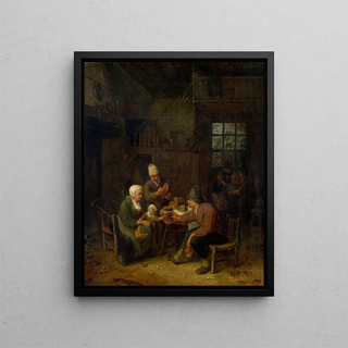 Interior Painting - Cornelis Dusart — framed artwork on a wall