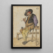 Peasant Painting smoking - Cornelis Dusart — framed artwork on a wall