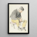 Reproduction of the painting of a seated man reading to the right - Cornelis Dusart