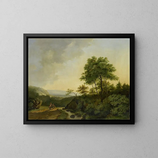 View in the Harz Mountains - Cornelis François Roos — framed artwork on a wall