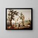 Landscape with Hunters - Cornelis Hendricksz Vroom — framed artwork on a wall