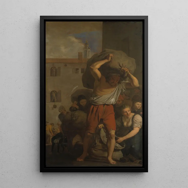 Allégorie de la distribution de tourbe aux pauvres - Cornelis Holsteyn — framed artwork on a wall