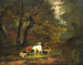 Interior forest painting with a small cow and a flock of sheep - Cornelis Johannes de Vogel — artwork view