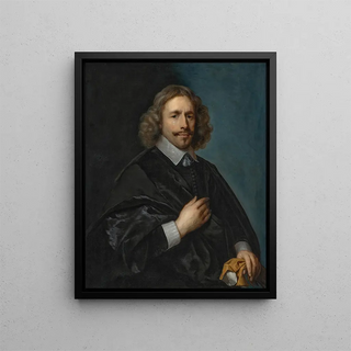 Portrait of a Gentleman - Cornelis Johnson van Ceulen — framed artwork on a wall