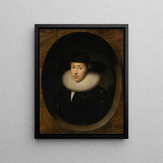 Portrait of a Lady - Cornelis Jonson van Ceulen — framed artwork on a wall