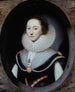 Portrait of a woman wearing a strawberry and a black dress - Cornelis Jonson van Ceulen — artwork view