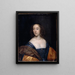 Portrait of a lady in blue - Cornelis Jonson van Ceulen — framed artwork on a wall