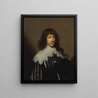 Portrait of a Man Probably Sir Francis Godolphin - Cornelis Jonson van Ceulen — framed artwork on a wall