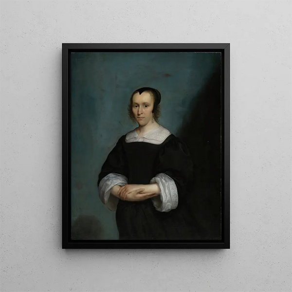 Portrait of a Woman - Cornelis Jonson van Ceulen — framed artwork on a wall
