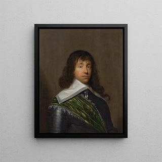 Portrait of a gentleman (Case Conflict) - Cornelis Jonson van Ceulen — framed artwork on a wall