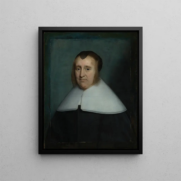Portrait of an elderly lady - Cornelis Jonson van Ceulen — framed artwork on a wall
