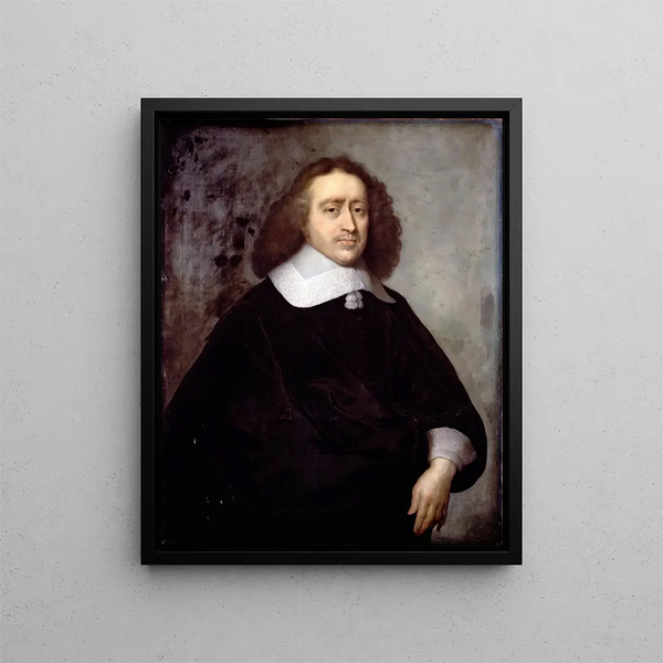 A Dutch gentleman - Cornelis Jonson van Ceulen the Younger — framed artwork on a wall