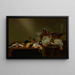 Still life with game birds - Cornelis Mahu — framed artwork on a wall