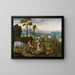 Landscape with Juno and Argus - Cornelis Massijs — framed artwork on a wall
