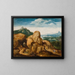 Landscape with the Flight into Egypt - Cornelis Massijs — framed artwork on a wall