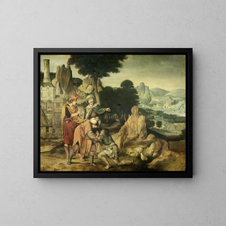 The Parable of the Prodigal Son - Cornelis Massijs — framed artwork on a wall