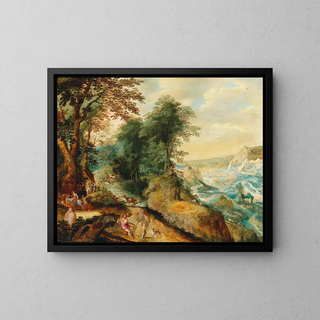 Moses on Mount Nebo - Cornelis Molenaer — framed artwork on a wall