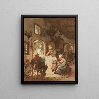 The newspaper reader - Cornelis Ploos van Amstel — framed artwork on a wall