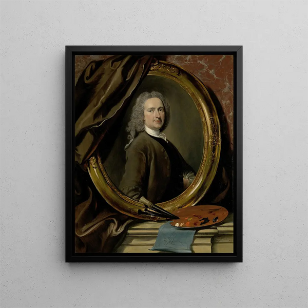 Self-portrait (conflict of case) - Cornelis Troost — framed artwork on a wall