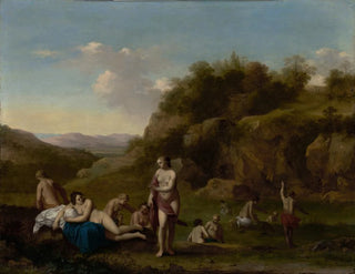 Landscape painting with bathing nudes - Cornelis van Poelenburch — artwork view