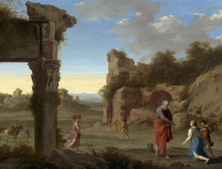 The Prophet Elijah and the Widow of Zarephath - Cornelis van Poelenburch — artwork view