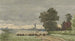 Landscape painting with a flock of sheep - Cornelis Willem Hoevenaar II — artwork view