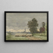 Landscape painting with a flock of sheep - Cornelis Willem Hoevenaar II — framed artwork on a wall
