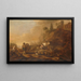 Landscape painting with shepherds and their herds - Cornelis de Bie — framed artwork on a wall